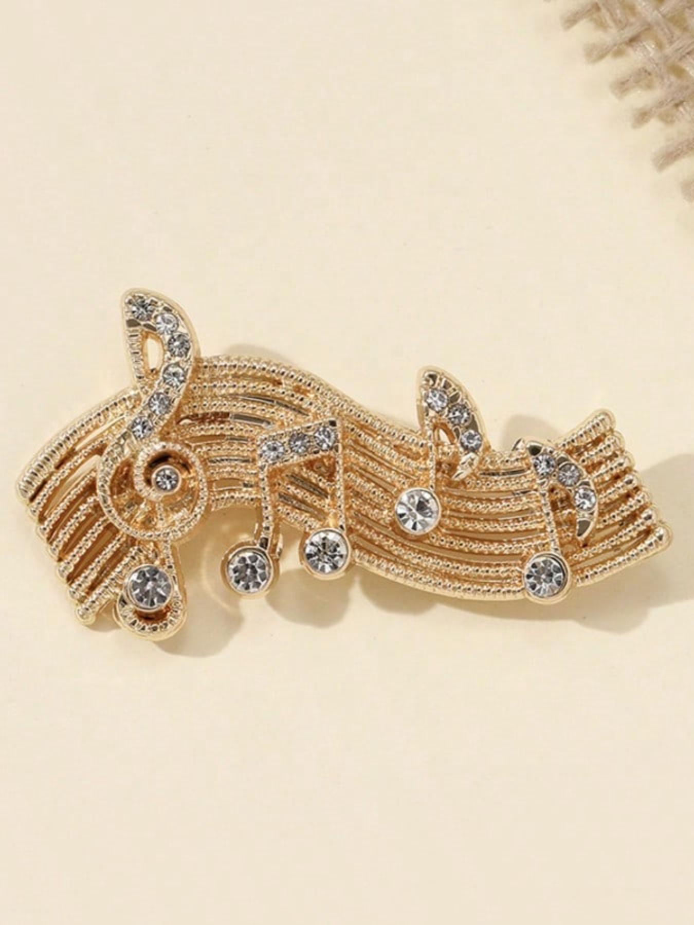 Vintage Piano Note Lapel Pin, Versatile Suit Jacket Brooch, Metal Badge Accessory, Unique Fashion Jewelry for Men and Women