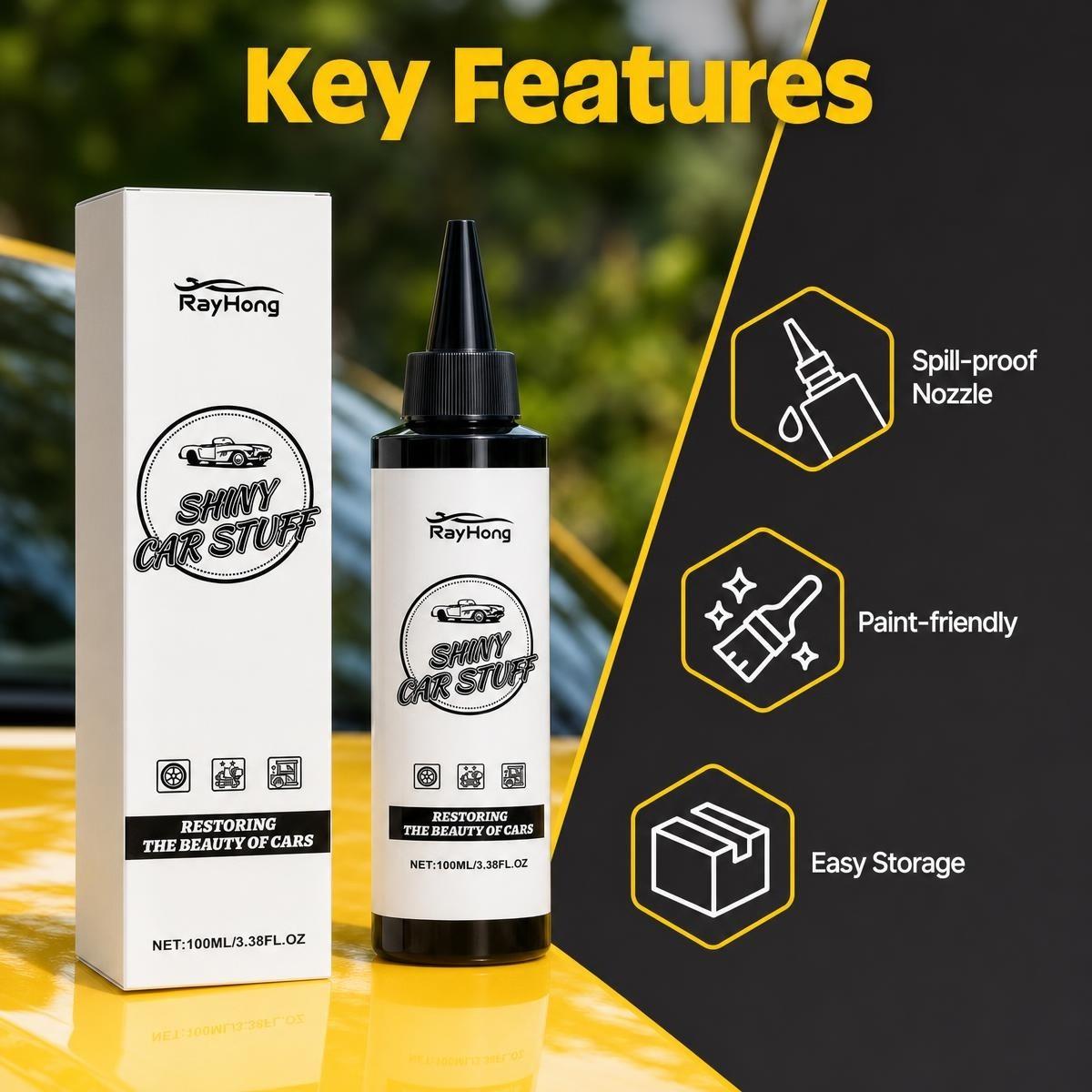 Quick-Effect Car Paint Care Coating, UV Protection, Hydrophobic, Dust Resistant, Glossy Finish, DIY Auto Beauty Product