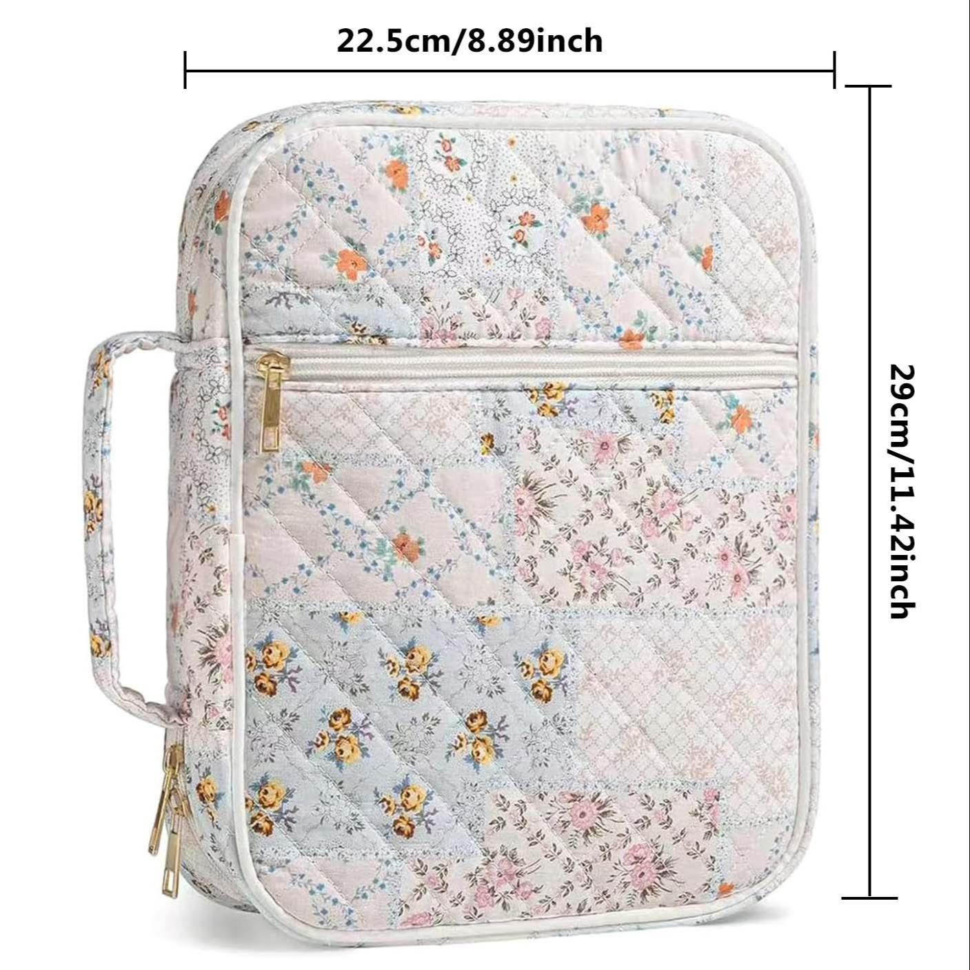 Bible Cover Case for Women Large Bible Cover with Durable Handle Quilted Bible Carrying Case for Girls Bible Study Supplies Accessories, Mother Day, Christmas Christian Gifts for Women