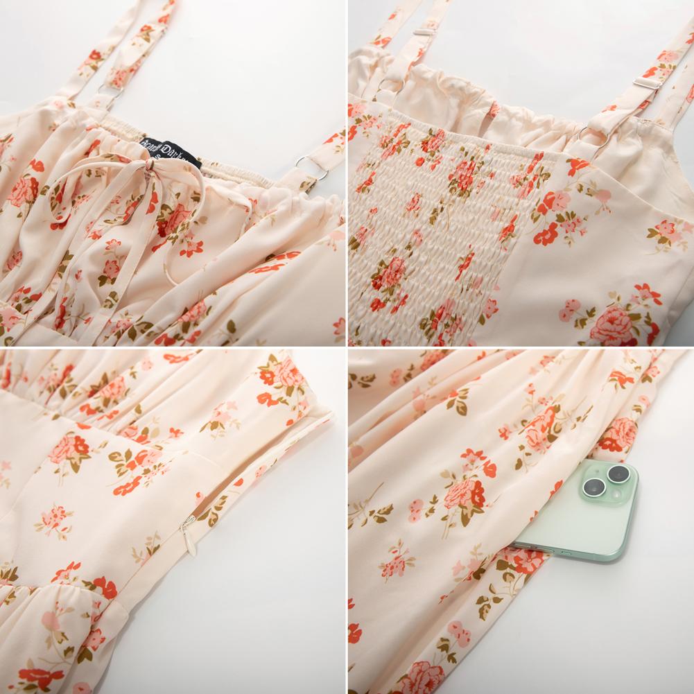 【Valentine's Day Limited】Grace Karin Women's Floral Midi Dress Corset Sundresses 2026 Summer Spring Vacation Milkmaid Dresses