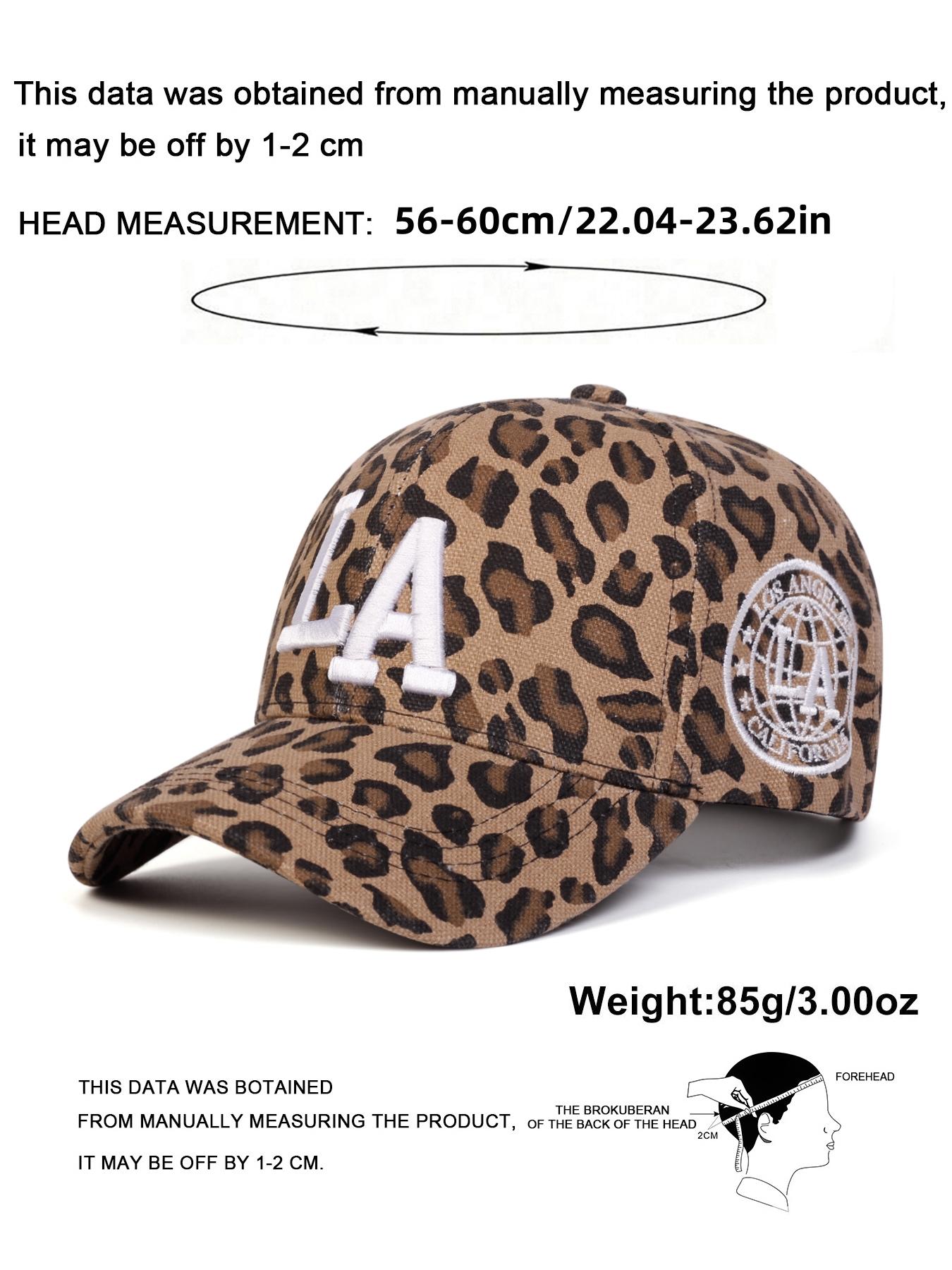 Letter LA Embroidered Leopard Print Baseball Cap, Casual Outdoor Sports Hat for Men & Women, Fashion Accessories for Daily Wear, Adjustable Snapback Cap