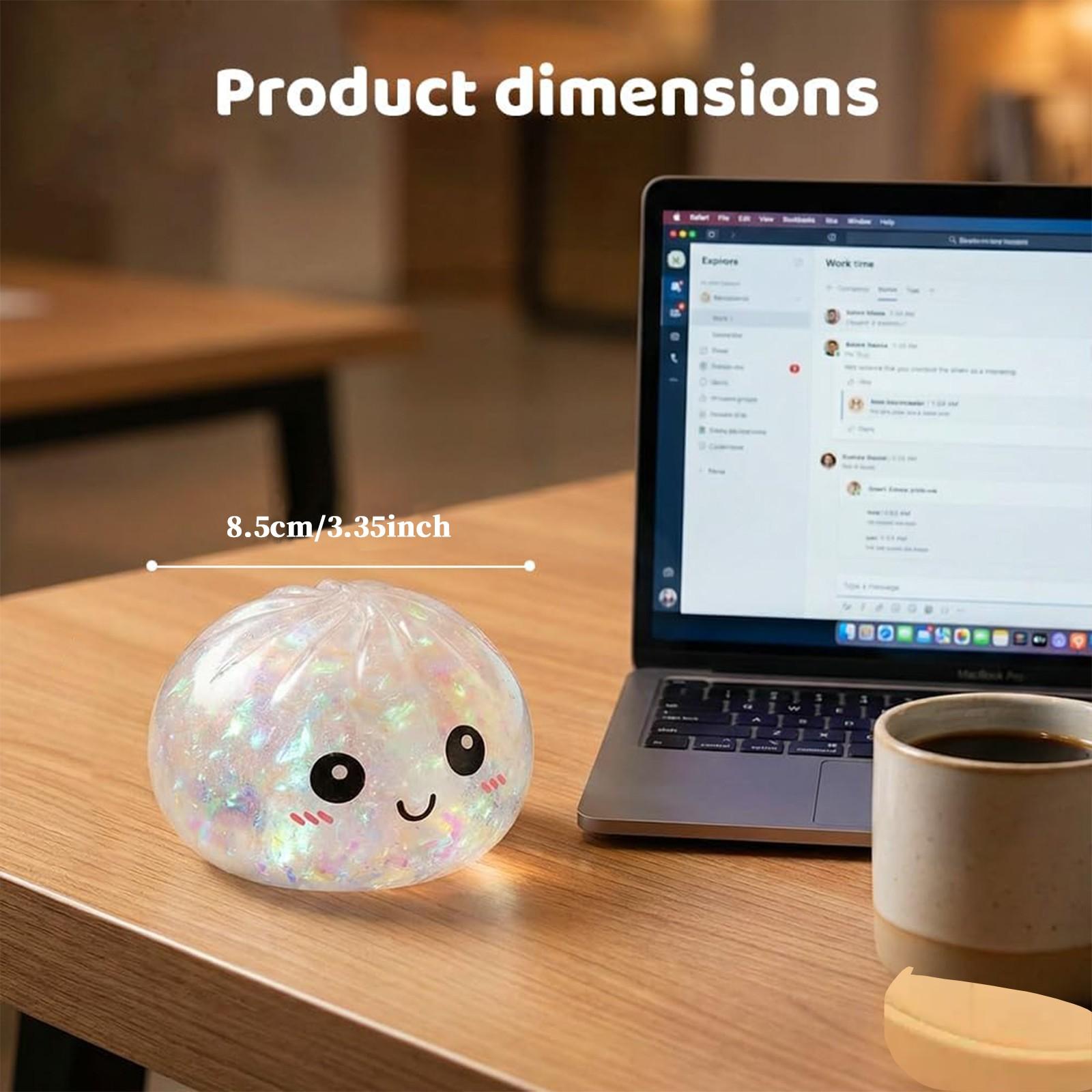 Giant Glitter Dumpling, Colorful Dumplings Stress Balls, Soft Squeeze Decompression Dough, for Adult Anxiety Relief & Sensory Play, for Stress Relief