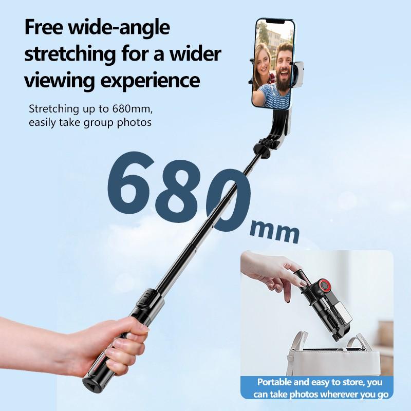 C09 Single Axis Gimbal Stabilizer, Selfie Stick, Foldable Wireless Tripod, Bluetooth-compatible Shutter, Rotatable, Magnetic Light, Vlog, Live Stream, Video Recording