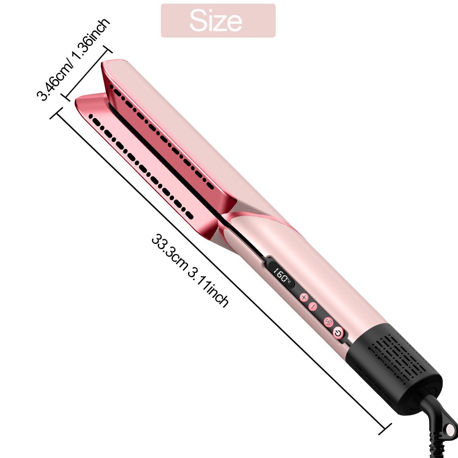 1pc Summer Cool Air Hair Straightener Hair Blower 3 In 1 Multifunctional Hair Dryer & Hair Straightener & Hair Curler Wet to Dry with Cool Wind or Hot Wind 4 Temperature Adjustable Straightening Iron