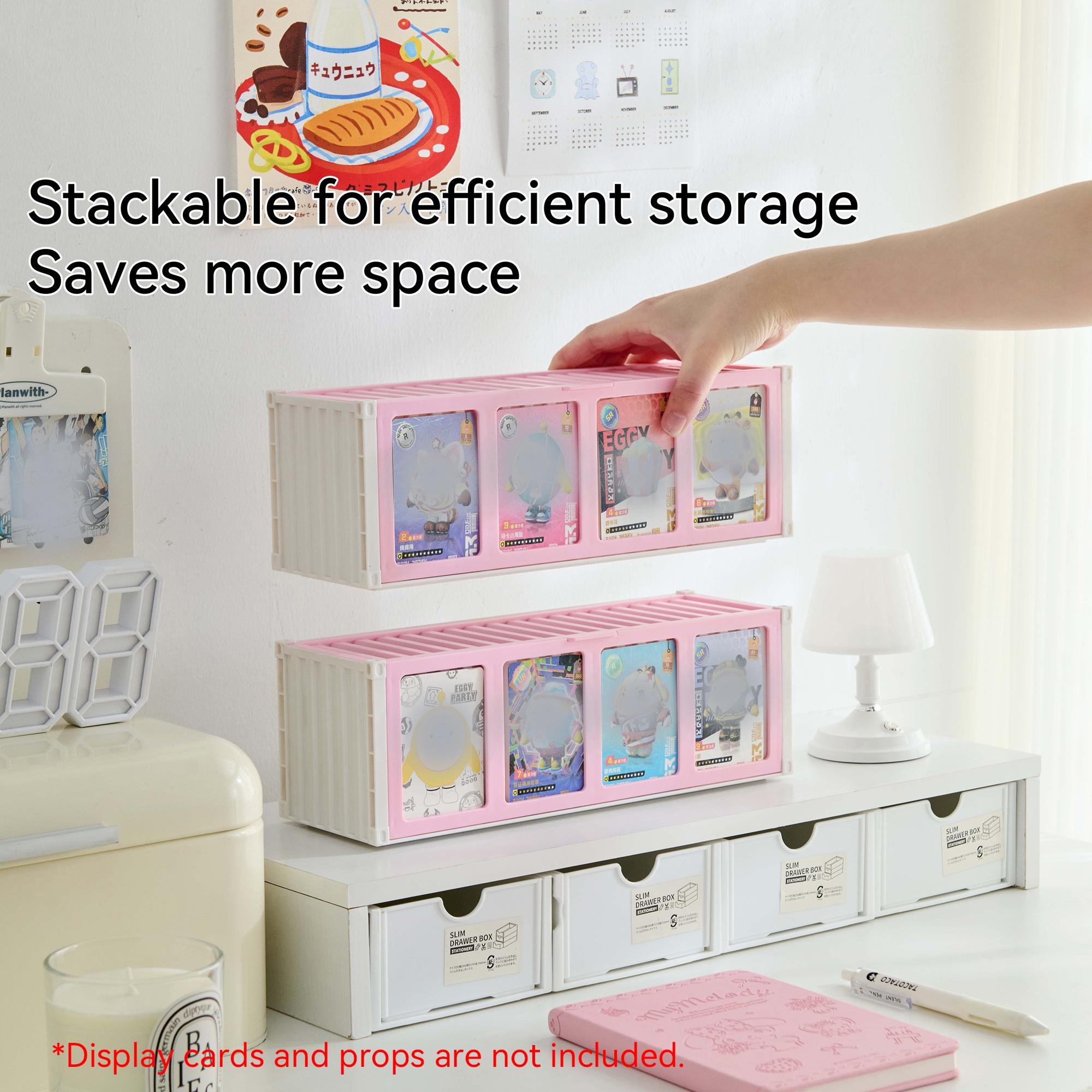 Collectible Card Storage Display Box, Large Capacity, Stackable, Compatible with Trading Cards, Sports Cards, Football & Baseball Cards