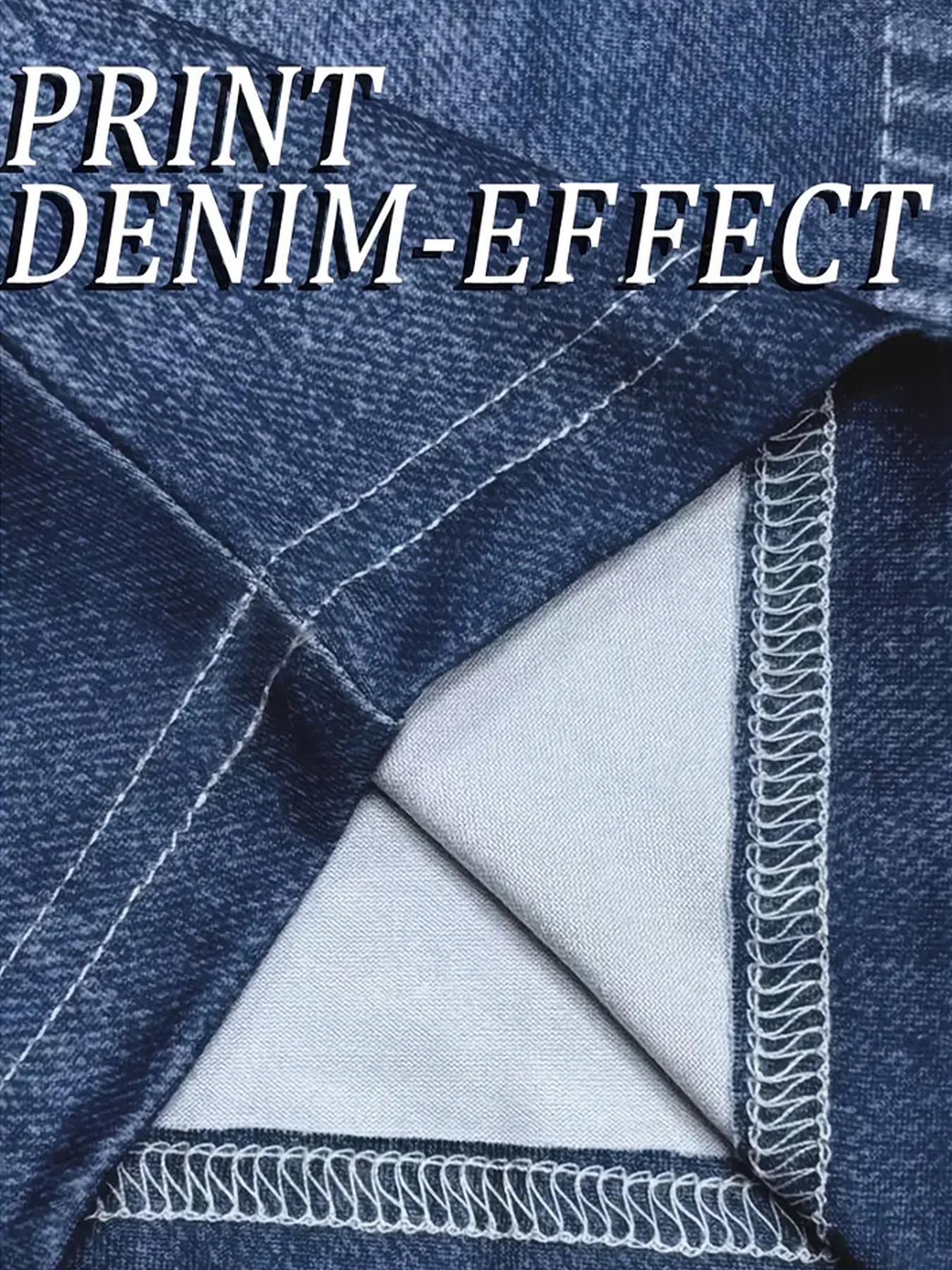 Women High-Waisted Stretch Denim-Style Pants, All-Seasons Slim-Fit Leggings, Breathable & Comfortable, Casual Sporty Style,faux denim fabric Women High-Waisted Stretch Denim-Style Pants, All-Seasons Slim-Fit Leggings, Breathable & Comfortable, Casual Sporty Style,faux denim fabric