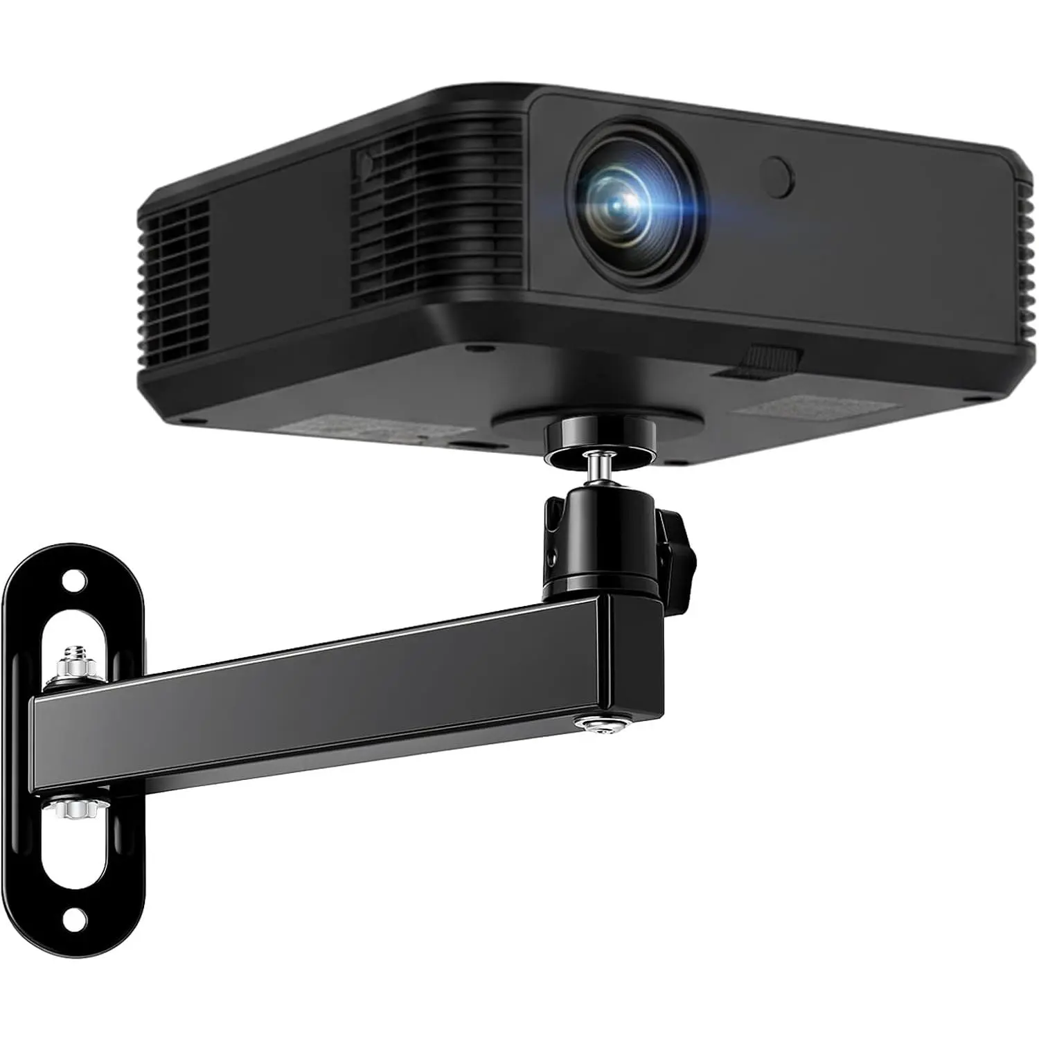 Foldable Projector Wall Mount, 360° Rotation,  Arm, Black