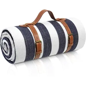 80"x 80" picnic blanket, extra-large, waterproof and foldable beach blanket, three-layer outdoor blanket, suitable for 6 to 8 adults, ideal for camping, parks, beaches, grassy areas, and indoors