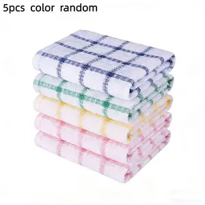 5 or 10pcs Cotton Waffle Weave Absorbent Dish Towels, Quick Dry Kitchen Cloth 100% Pure Cotton, Strong Water Absorption for Cleaning & Drying, Dishwashing Cloth