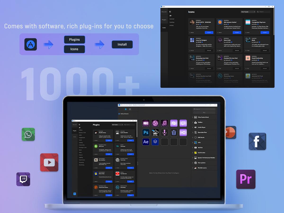 FIFINE D6 Gaming Stream Controller, Control Pad, AmpliGame Control Deck, with 15 Macro Keys, Streaming Keyboard with Trigger Actions in OBS/Twitch/YouTube, Shortcut Buttons Keypad Works with Mac and PC - AmpliGame D6