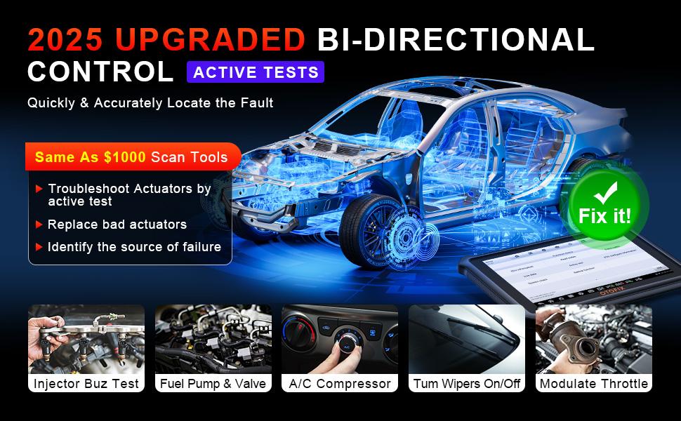 OTOFIX D1 Lite Car Bidirectional Scan Tool, Bluetooth OBD2 Scanner Diagnostic Tool, 2 Years Free Update, 38+ Services, CANFD & DoIP Protocols, All System Diagnoses, ABS Bleeding, Auto VIN