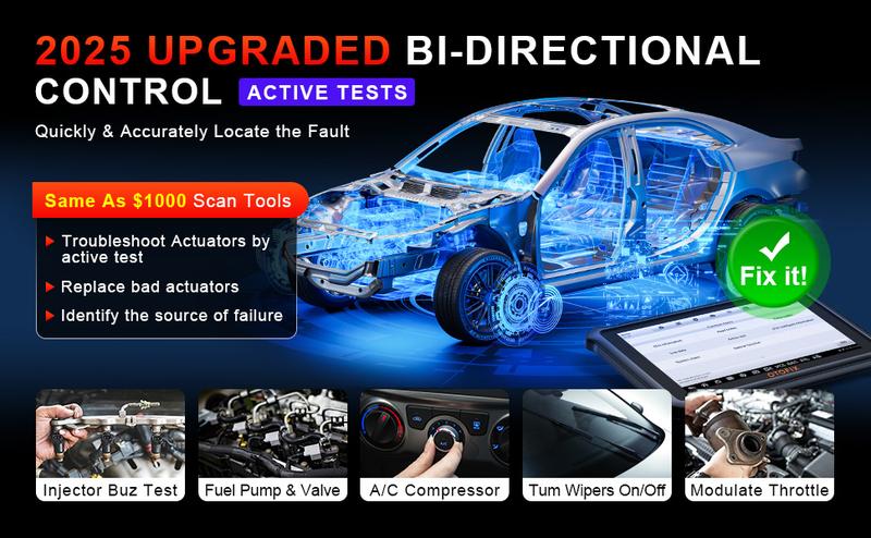 OTOFIX D1 Lite Car Bidirectional Scan Tool, Bluetooth OBD2 Scanner Diagnostic Tool, 2 Years Free Update, 38+ Services, CANFD & DoIP Protocols, All System Diagnoses, ABS Bleeding, Auto VIN