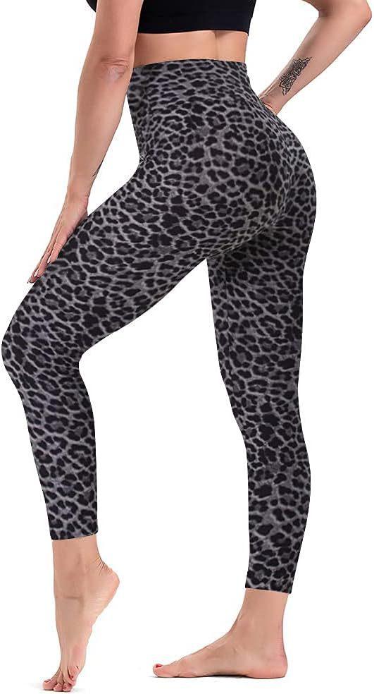 Leopard print series printed sports leggings DIY women's yoga pants fitness pants