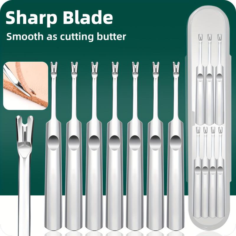 3/7-Piece Leatherworking Tool Set, Sewing U-Channel Grooving Tool, Edge Trimmer, Stainless Steel, Perfect for Enthusiasts