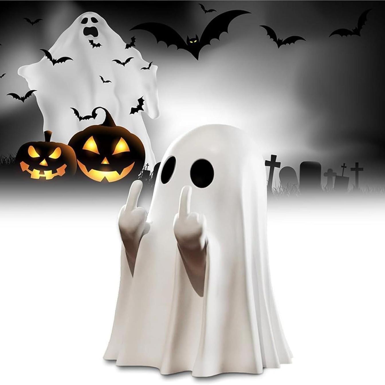 Halloween Ghost Statue Decoration, 3 Inch (approximately 7.6 Cm), Cute Ghost Figurine for Home Office Desk Decor, Indoor Small Size