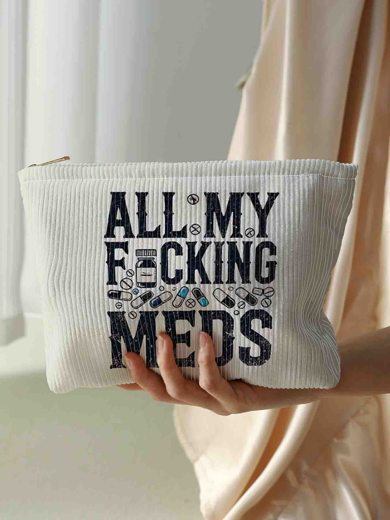 Cute Bowknot & Polka Dot Pattern Makeup Bag, Lightweight Multifunctional Cosmetic Storage Bag, Casual Versatile Zipper Corduroy Makeup Bag for Travel & Daily Use, Travel Cosmetic Bags, Handheld Cosmetic Pouch