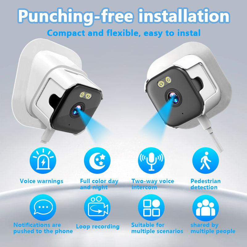 2K Window Camera, Indoor Camera，5G & 2.4GHz WiFi Indoor Dome Camera for Home Security with Full Color Night Vision, Human/Motion Detection, 2-Way Audio, 24/7 Recording