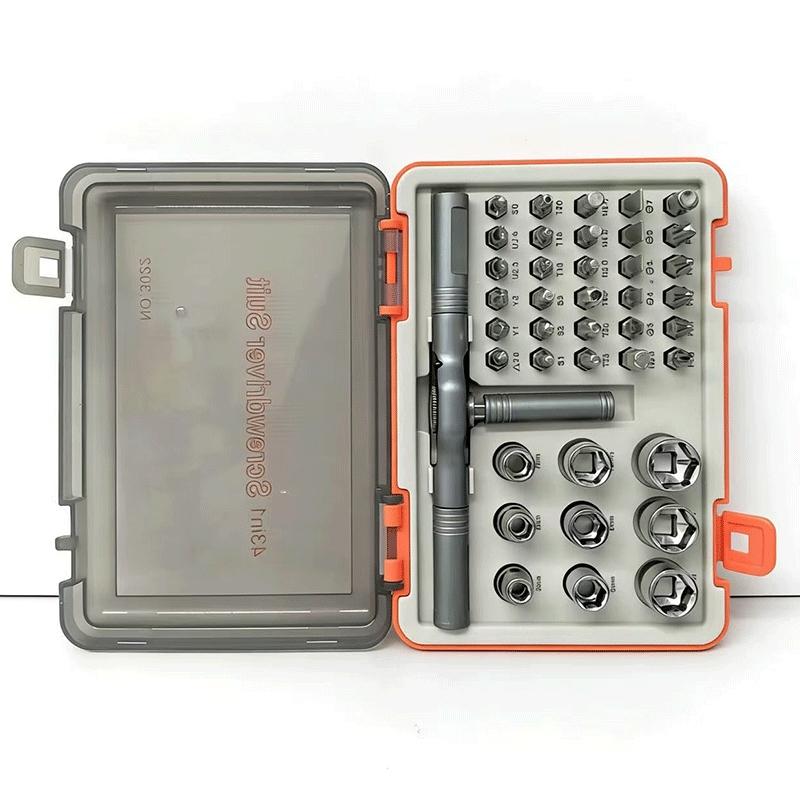 24-In-1 Magnetic Screwdriver Set & 43-In-1 Tool Kit, Multi-Functional Manual Tools with Detachable T-Handle Ratchet, DIY Home Maintenance Toolbox, Replaceable Screwdriver Bits