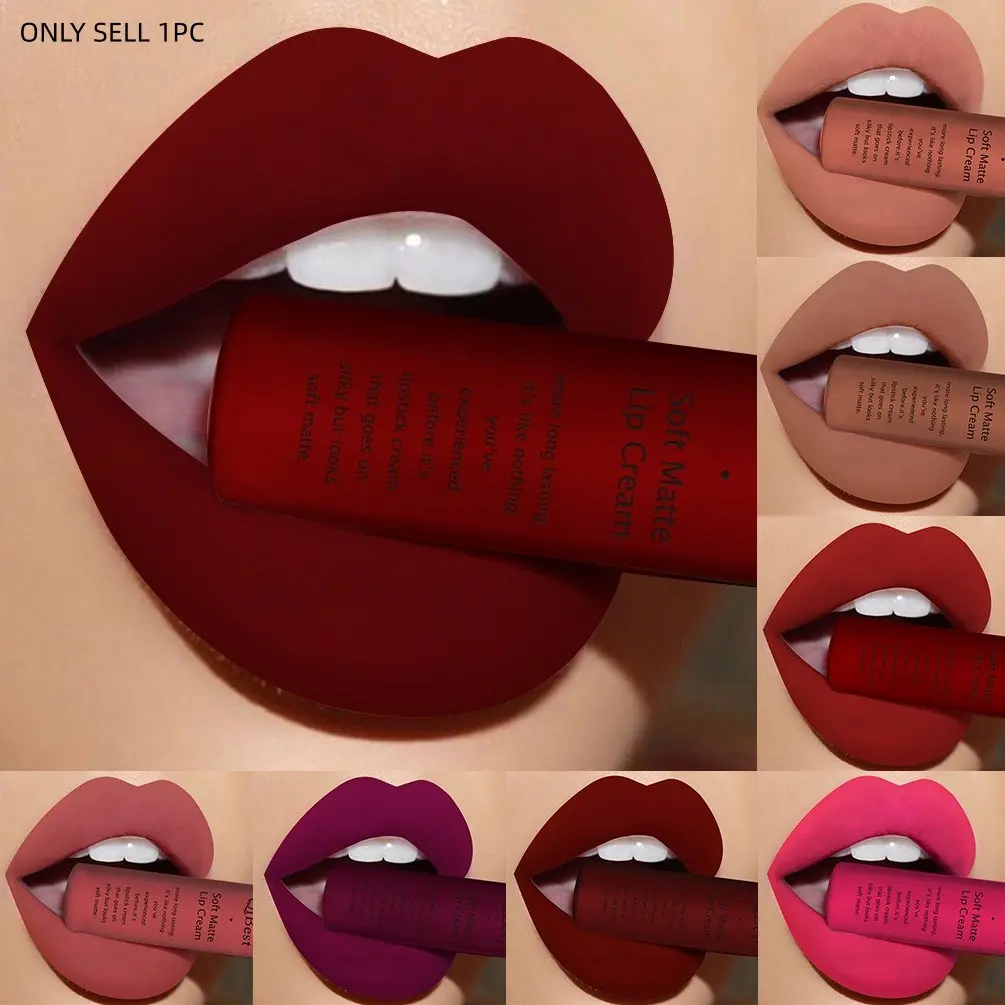 Matte Lip Balm, Long-Lasting Non-Sticky Color, High Pigmentation, Matte Finish, No Alcohol, Ideal for Daily Use, Single Item