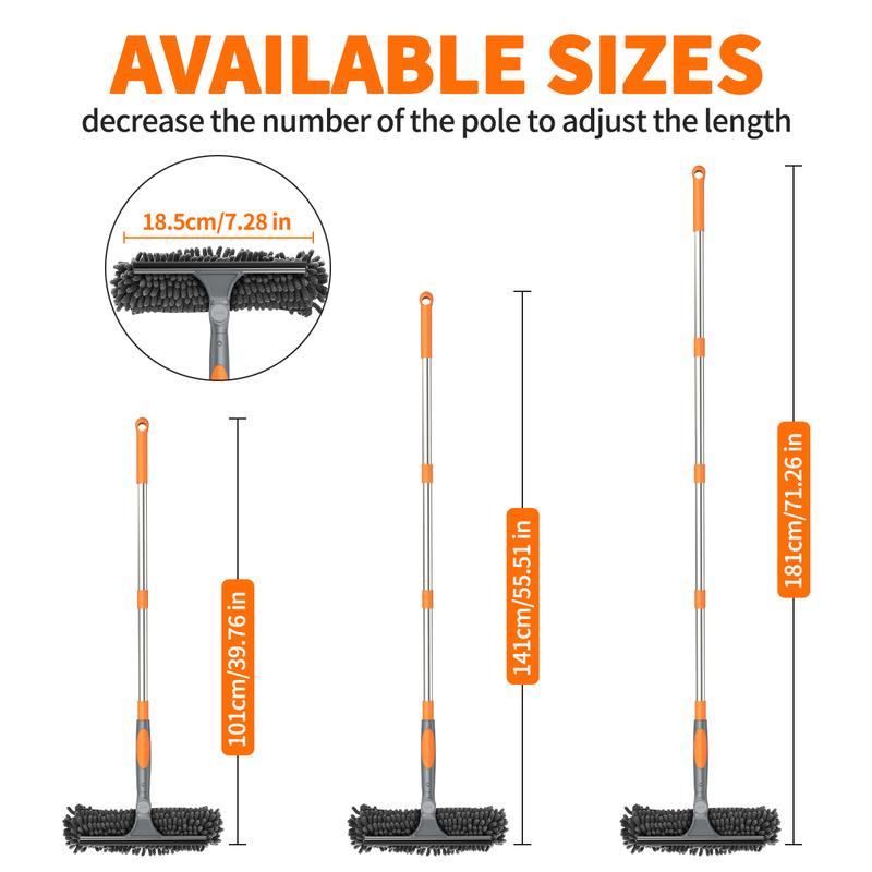 FECOOR Professional Window Squeegee Cleaner, 2 in 1 Shower Squeegee with Extension Pole, 71in Telescopic Window Washing Equipment with Rotation Head, Glass Cleaning Tools for Indoor/Outdoor High Window