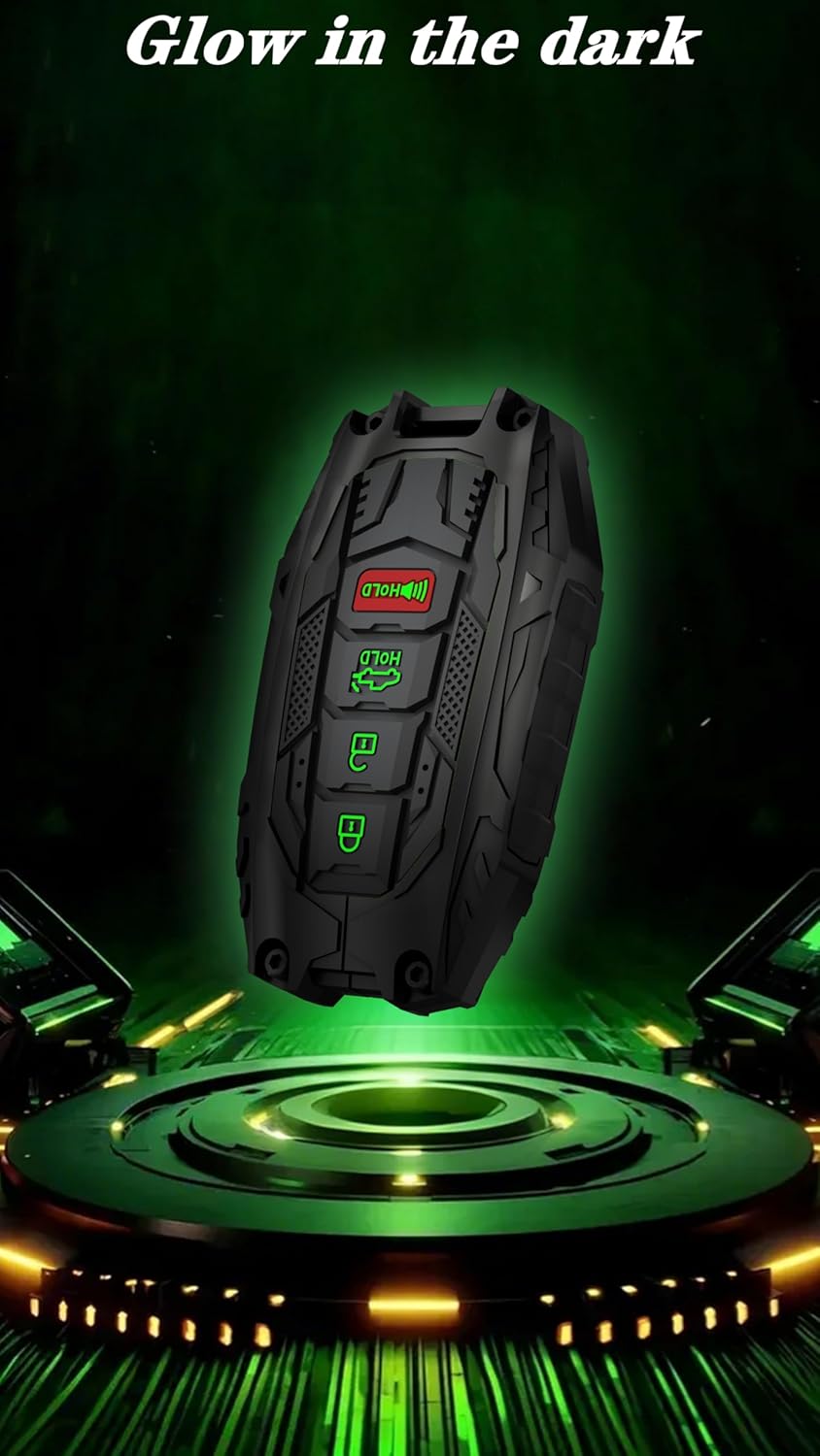 Heavy Key Fob Cover for Toyota, Key Fob Case Protector Accessories Fits for Toyota 2025 2024 Tacoma and 2025-2022 Tundra 4-Button (TYPE-C-Black)