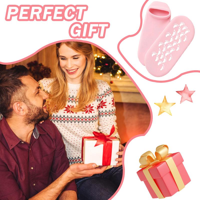 Moisturizing Socks, 1 Pair Moisturizing Gel Socks，Soft Feet Moisturizer Spa & Pedicure Socks for Dry Cracked Heels, Calluses,Gel Spa Socks for Repairing (Blue/Pink), Christmas gift