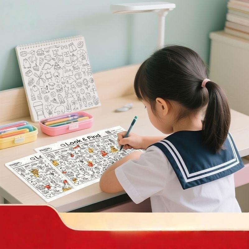 Interactive Seek-and-Find Coloring Book 🎨🔍 - 800+ Images (Ages 3+), Preschool Learning Tool, Black Friday Deal: Ideal Christmas Gift for Daycare 🎁