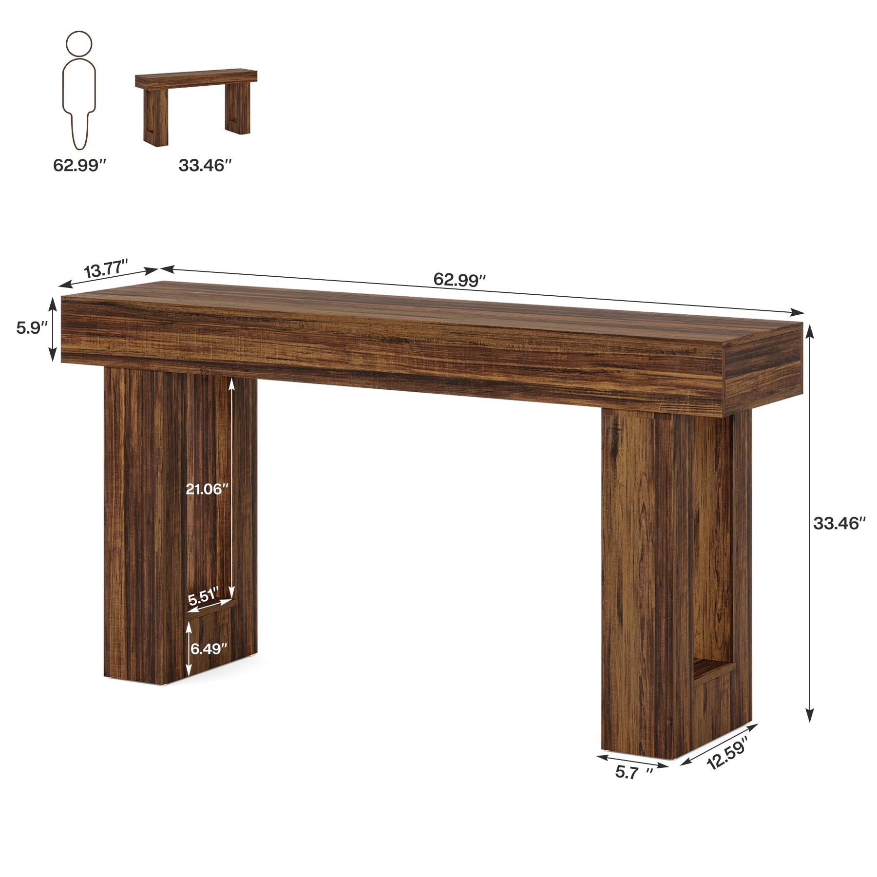 63‘ Farmhouse Console Table, 63-Inch Long Narrow Sofa Table Behind The Couch, Wooden Rectangular Entryway Table for Entrance, Hallway, Living Room, Rustic Brown wood base 63‘ Farmhouse Console Table, 63-Inch Long Narrow Sofa Table Behind The Couch, Wooden Rectangular Entryway Table for Entrance, Hallway, Living Room, Rustic Brown wood base