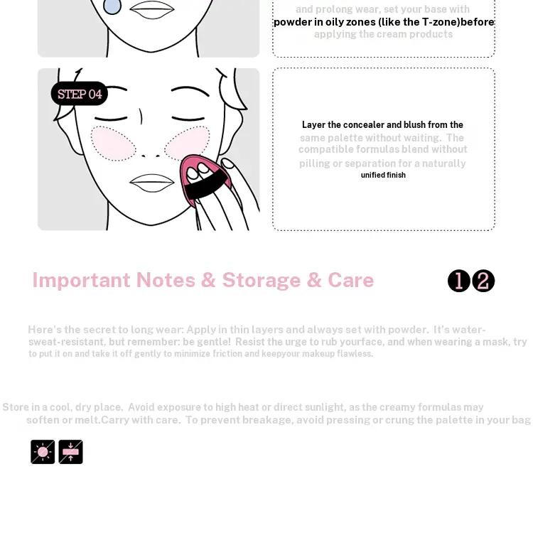 【I WAWA】Stain Concealer & Blush Palette (5 Colors) | Flawless Skin in One Palette