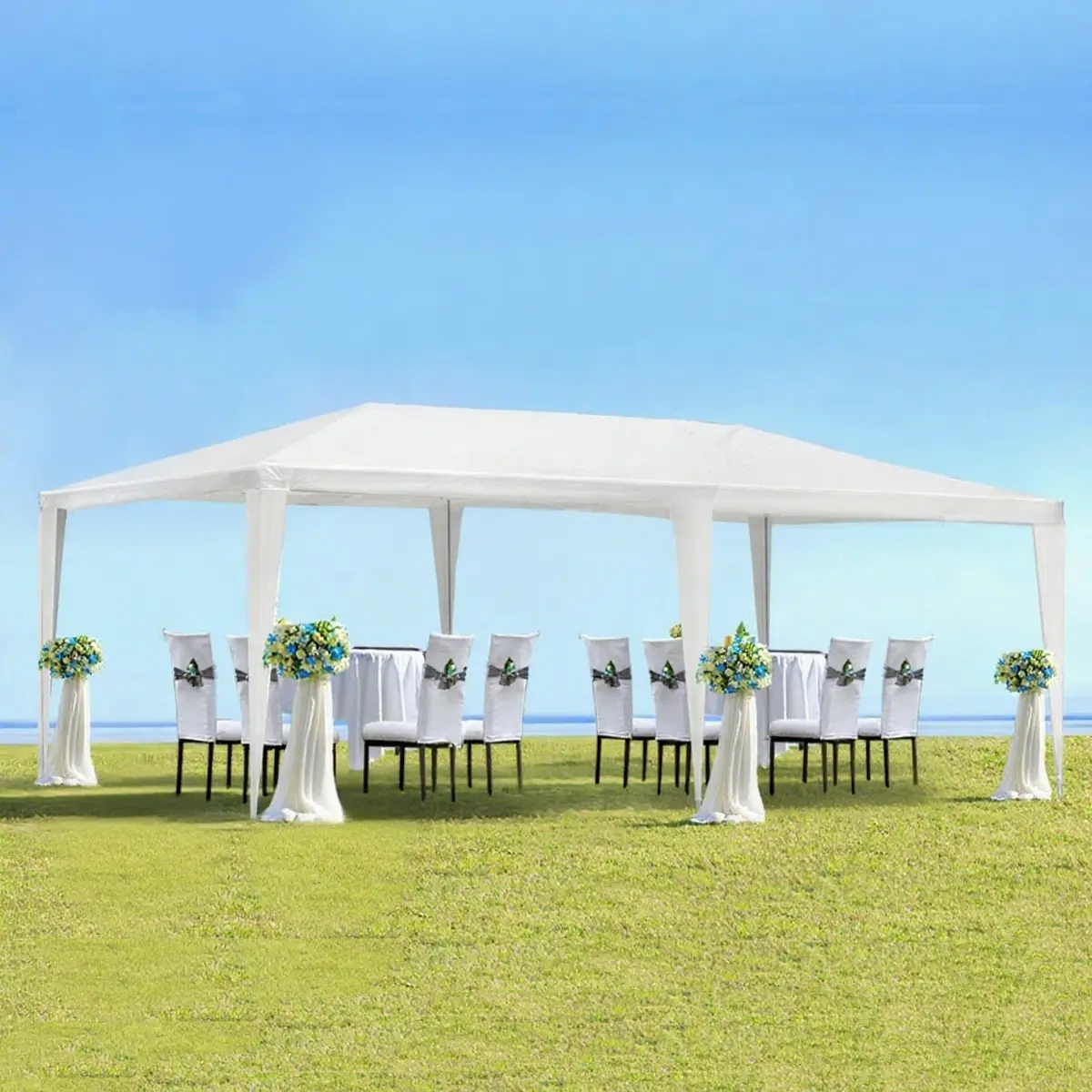 10x20' Outdoor Garden Gazebo Wedding Party Tent Canopy Marquee without Sidewalls
