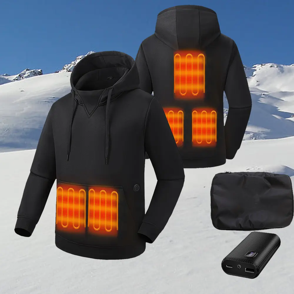 Men's 5-Heating-Zones USB Electric Winter Coat with Dual Control, Lightweight Outdoor Waistcoat Ideal for Camping, Snowboarding