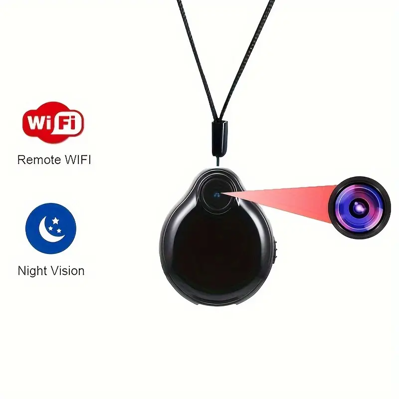 WiFi Wireless Wearable Body Micro Camera, Motion Sensor Video Recorder Home Security Camera, Smart IP Network Camera, Nanny Surveillance Cam with Built-in Battery