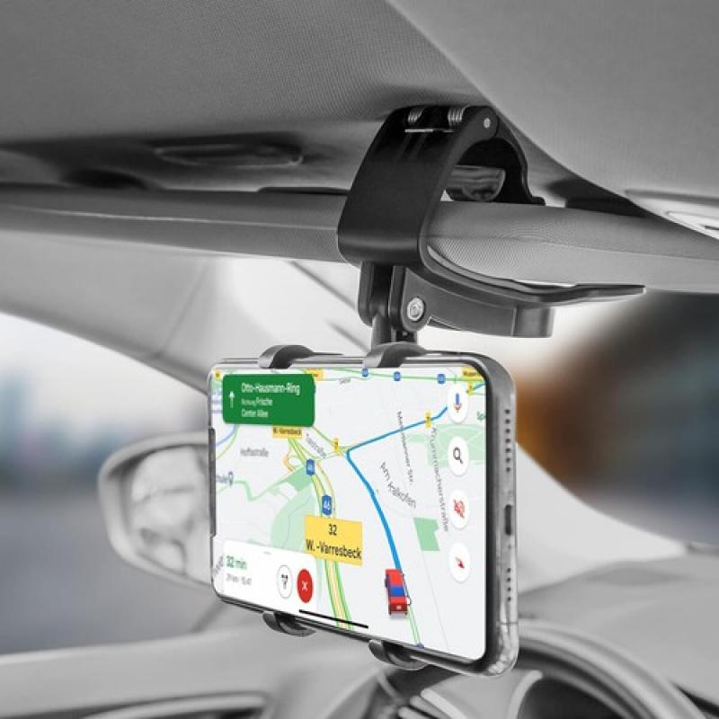 Car Phone Holder, Car Phone Stand, Cell Phone Mount, with 360° Rotation, Adjustable Dashboard Mount, Suction Cup Installation, Ergonomic Design for Hands Free GPS Navigation Compatible with All Vehicles, Sleek Glossy Finish, Sturdy Build