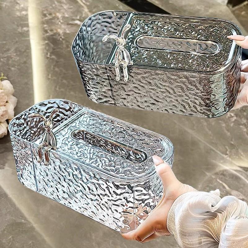 Luxury Glacier Pattern Tissue Box, Multifunctional Remote Control Storage Box, Stylish & Durable Home Organizer, Large Capacity, Elegant Design