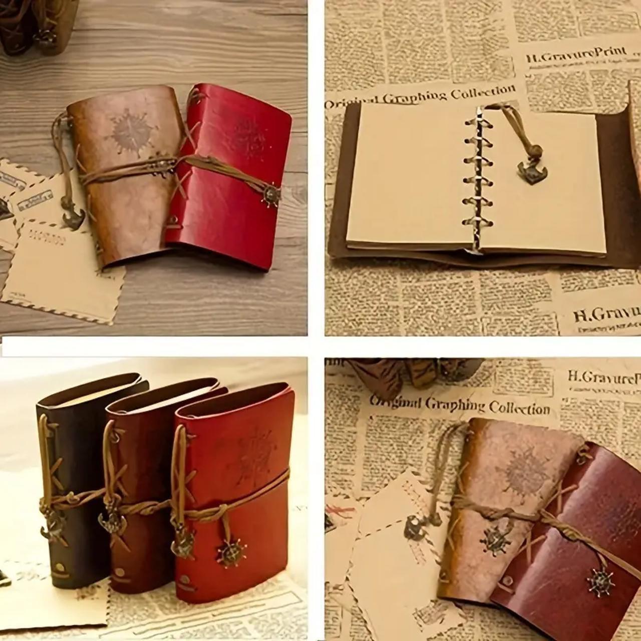 A6 PU Leather Cover Notebook with Pendant, Portable Travel Journal for Students and Office Use, Personalized Loose Leaf School Supplies, Student Essentials
