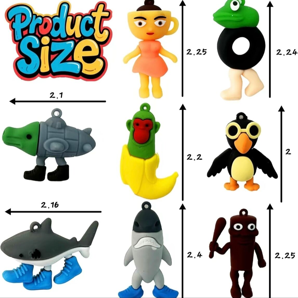 24 pcs Italian Brainrot toys — Tralalero Tralala action figures, Brainrot meme shark figures/toys, 2.5″, funny animals, unique key chain decorations, gifts for fans, office room figurine decor, collector set, car accessories, premium squishy material bag
