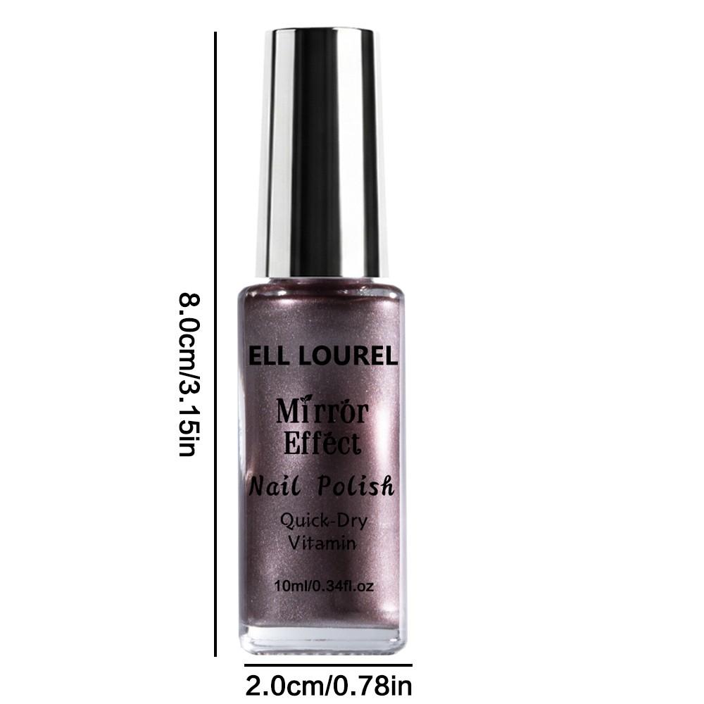 ELLE LOUREL Nails Salon Mirror Smoky Gray Nail Polish, 10ml, Compact Bottle, Portable and Easy to Carry, Quick-Dry Formula, Gentle and Non-Damaging to Nails, 1-2 Coats for Full Saturation, Long-Lasting and Scratch-Resistant, Premium Feel