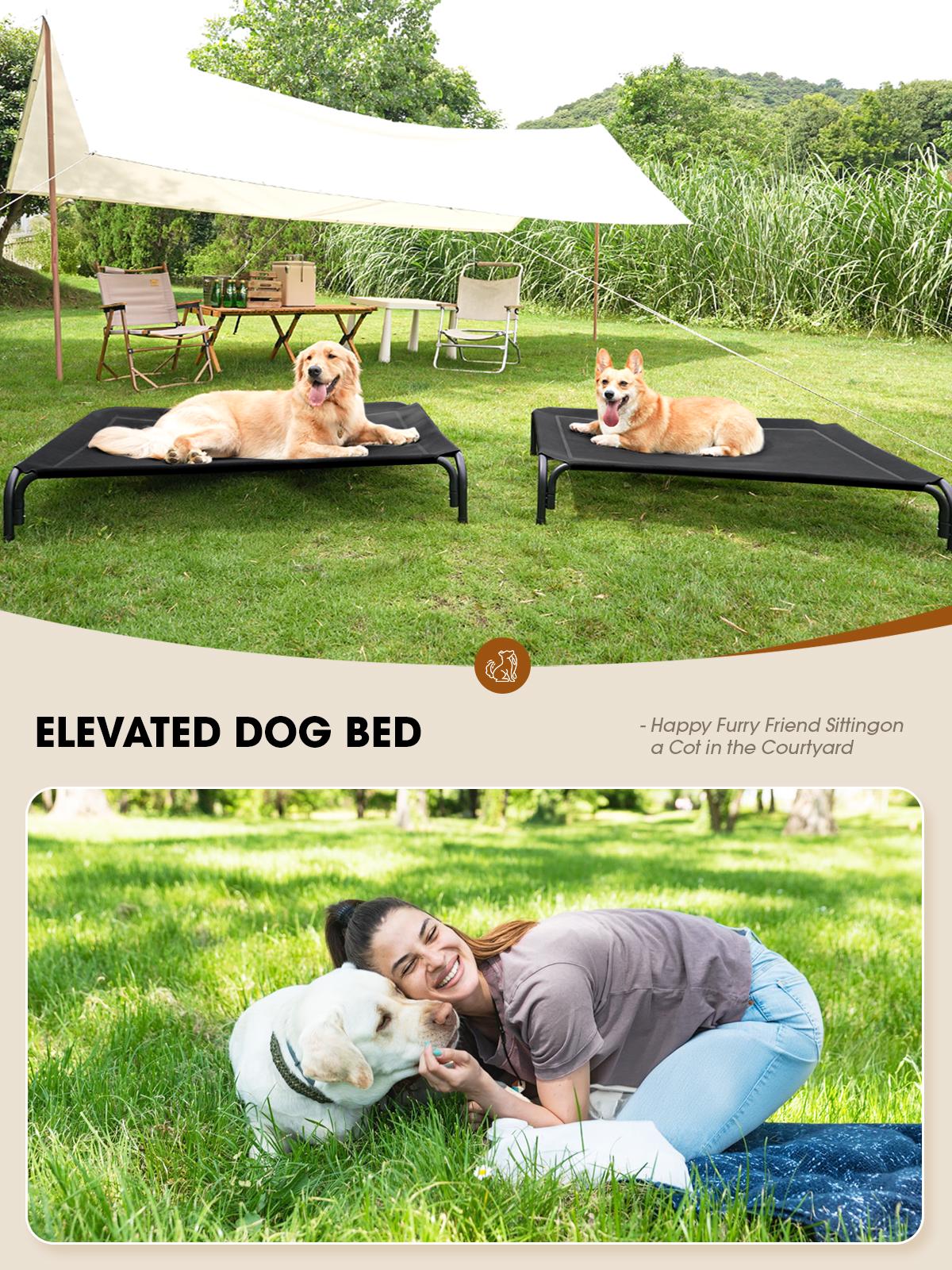 【TikTokShopSpringGlowUp】 VALUXE Elevated Dog Bed for Large Dogs, Cooling Pet Cot with Breathable Mesh & Durable Frame, Easy to Clean Raised Pet Mats for Indoor & Outdoor Home
