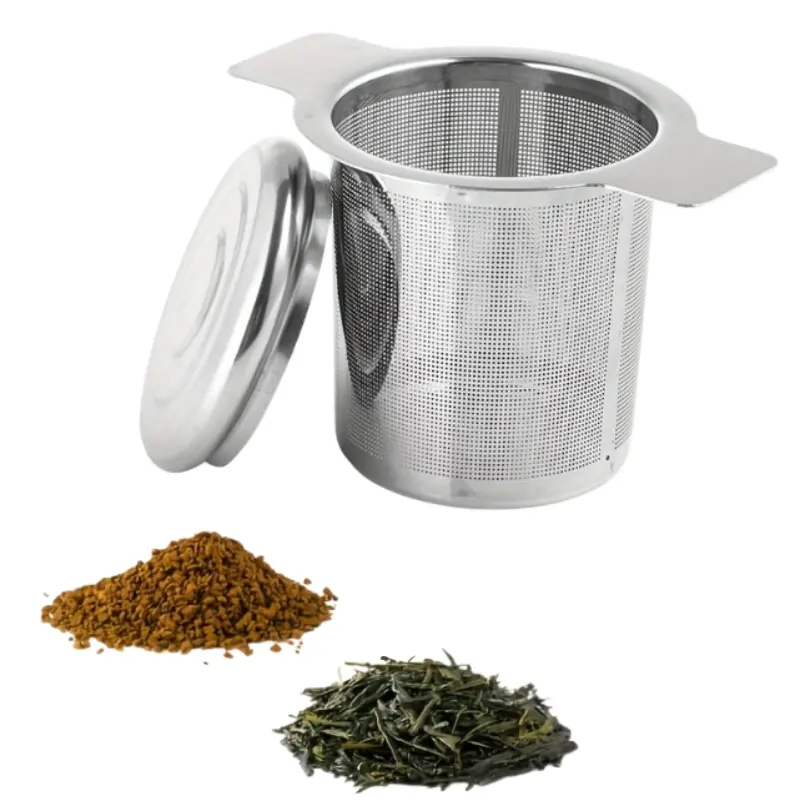 1 set of high-quality reusable stainless steel tea filters - suitable for fine pore filters of loose leaf tea, easy to clean and durable, double ear tea strainer, kitchen small tools, tea strainer, tea filter