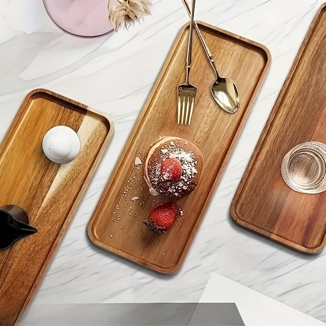 7PCS  Wooden Service Plate and Plate Set - "Rectangular Mini Ham Board, Small Cheese Board, Wooden Service Plate for Home, Kitchen, Bathroom, Party Decoration, Christmas, Thanksgiving, St. Patrick's Day Display Tray - Suitable for 30 holidays