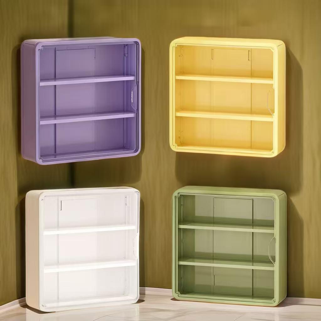 Large Wall-Mounted Display Rack, 4-Layer Acrylic Storage Box, Space-Saving Doll Shelf, Transparent Compartments, Ideal for Holidays