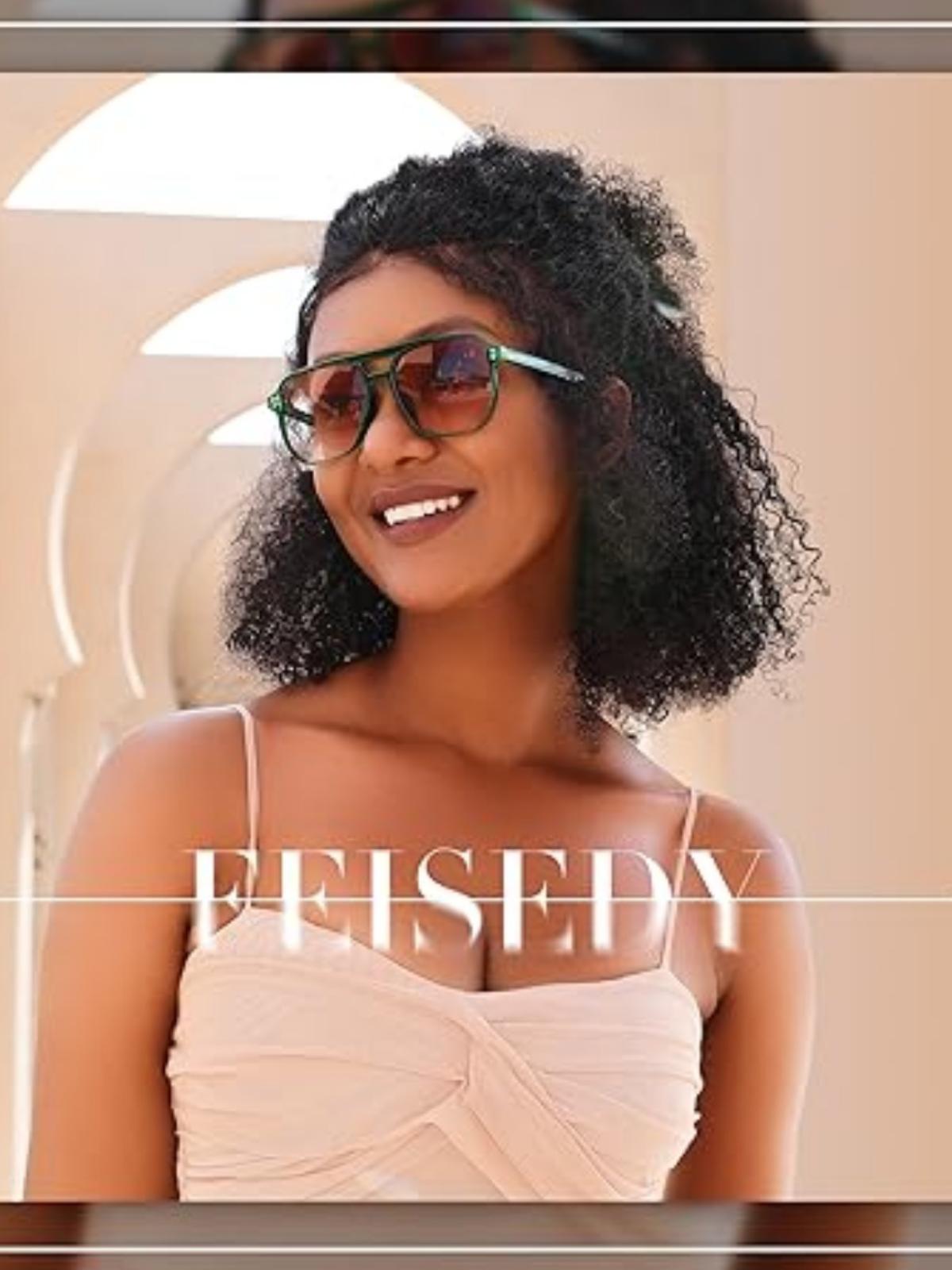 FEISEDY Retro Square Sunglasses Women Men 70s Vintage Trendy Plastic Frame Sun Glasses B2835