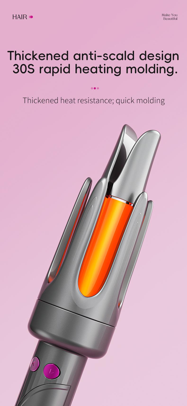 Automatic Hair Curler, 33mm Home Spinning Curling Iron, Negative Ion Automatic Curling Wand, 4 Temperature Modes, For Women's Hairstyles, Valentine's Day Gift, Automatic Curling Iron, Hairdressing Products