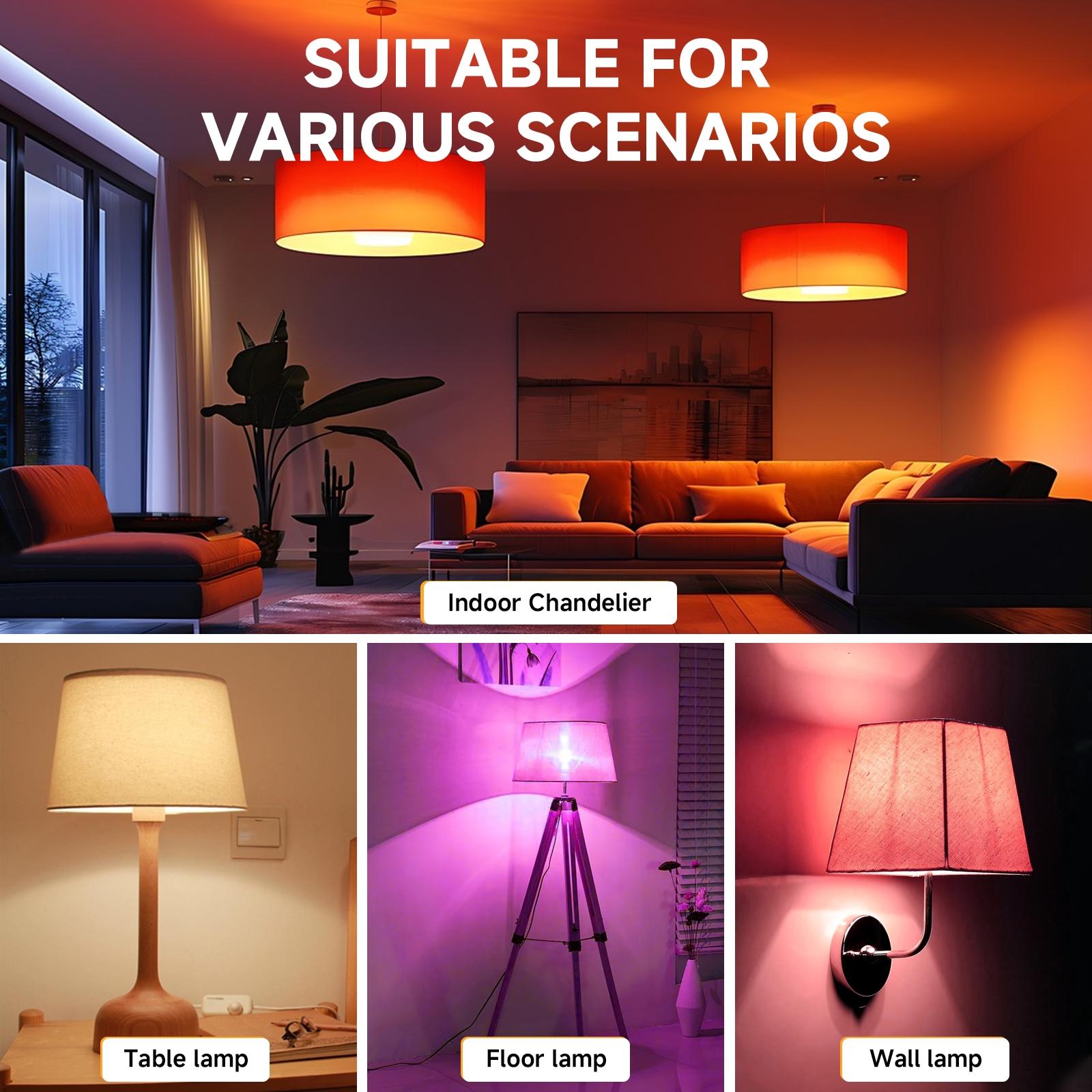 USB-C Rechargeable LED Light Bulbs with Remote Control, Adjustable Brightness Touch Control Timer Magnetic Emergency Lights for Camping