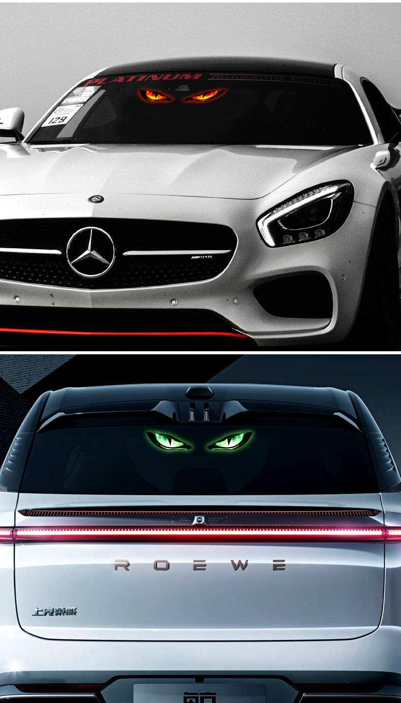Demon Eye Car LED Atmosphere Light, Wireless Lamp with Dynamic RGB Colors & Easy Suction Mount, Solar & Type-C Rechargeable for a Bold Look on Cars, SUVs, Trucks, Car Interior Accessories tiktokshopbacktoschool