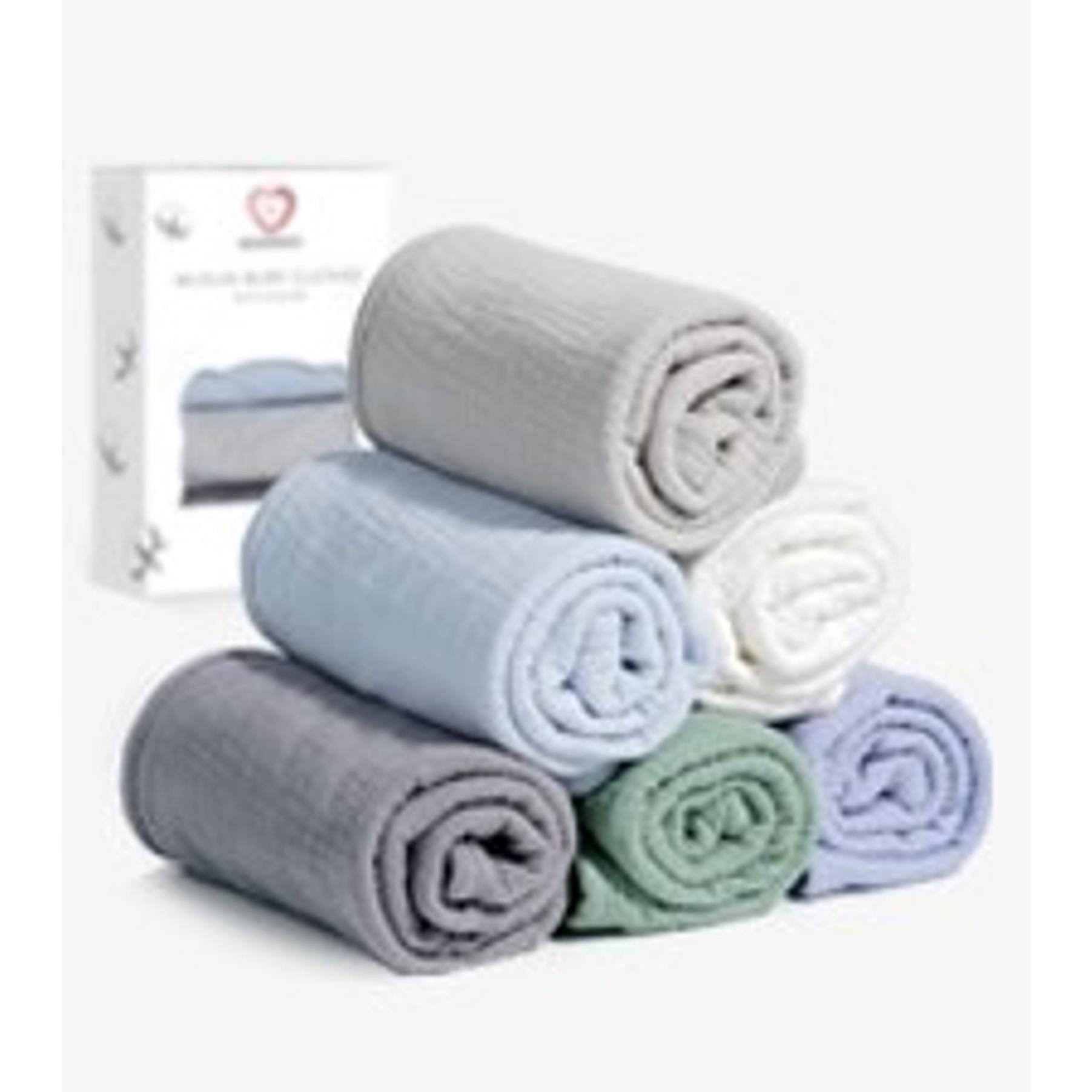 Muslin Burp Cloths, 100% Cotton Baby Burping Cloths, Large Extra Soft Absorbent for Unisex Newborn Boys and Girls, 20x10in, 6 PackGift