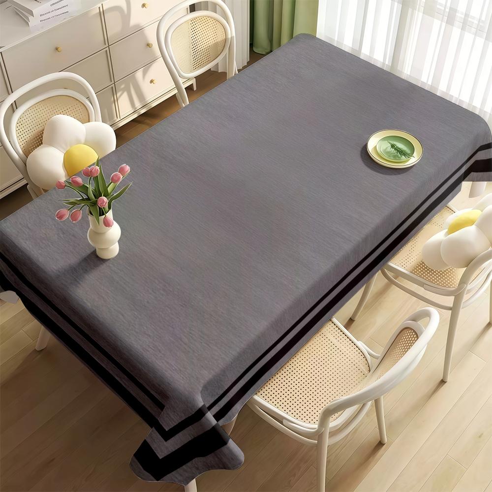 JIT 1pc 2D flat retro gray line pattern rectangular tablecloth, suitable for kitchen, living room, and dining table, kitchen accessory, party, room & outdoor decorative tablecloth, a tablecloth gift for friends, Rectangle tablecloth