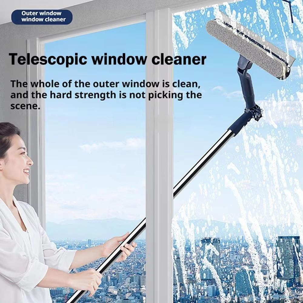 Adjustable Glass Cleaning Artifact Efficient Labor-saving Design High-rise Window Cleaner Plastic Broom Wiper Window Cleaning