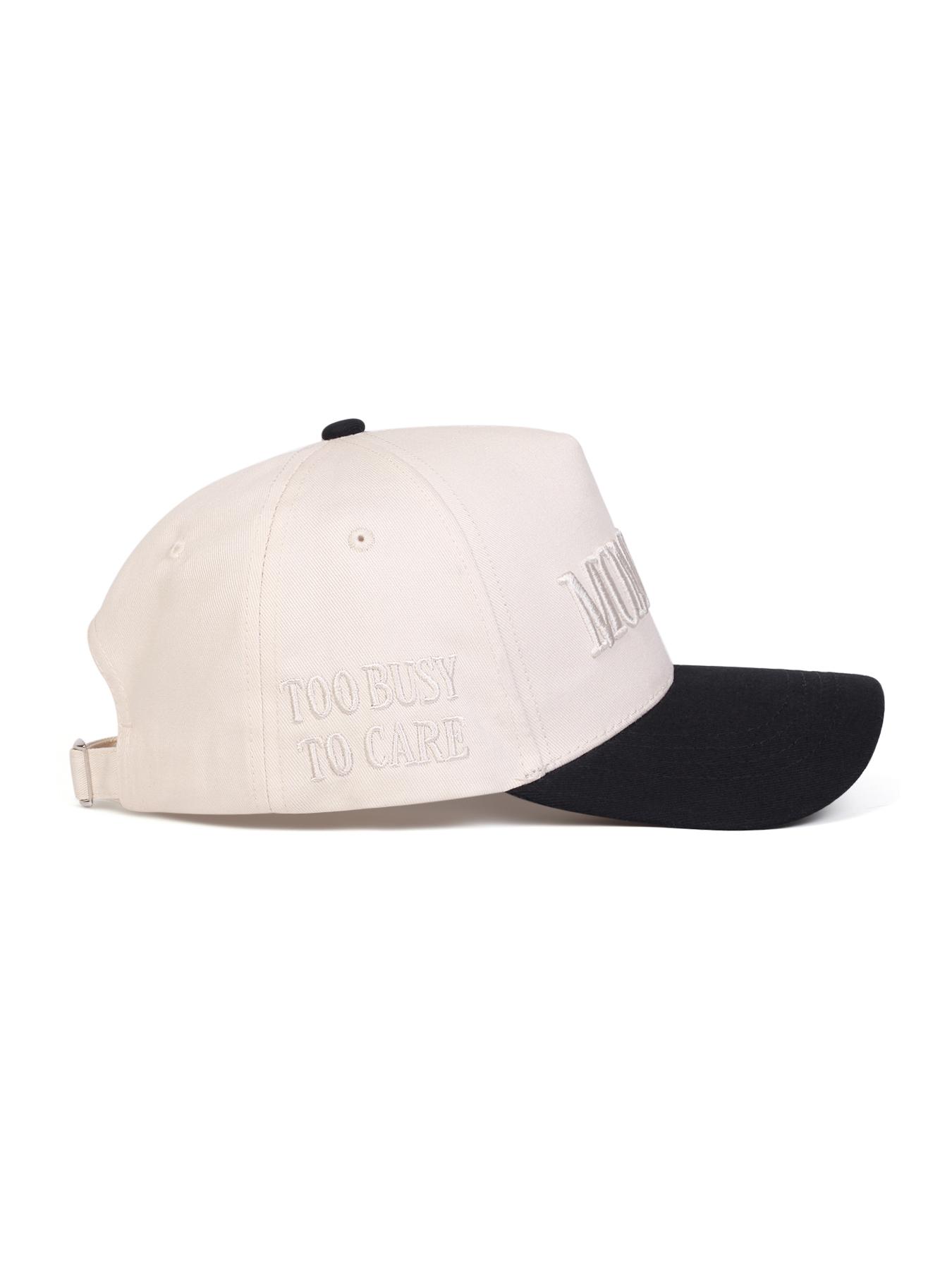 Unisex Letter Moomin Baseball Cap, Adjustable Snapback Cap, Adjustable Outdoor Sun Protection Hat, Casual Fitted Woven Fabric, Spring & Fall Travel Beach Vacation