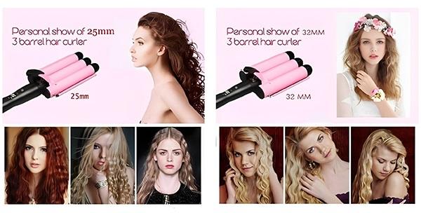3 Jumbo Barrel Curling Iron Wand 25mm/32mm Hair Waver Temperature Adjustable Ceramic Big Waves Hair Crimper 3 Jumbo Barrel Curling Iron Wand 25mm/32mm Hair Waver Temperature Adjustable Ceramic Big Waves Hair Crimper